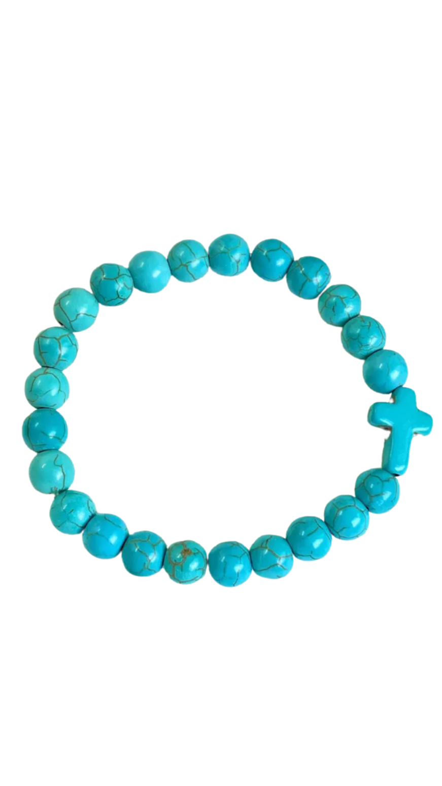 Cross Wristband Turquoise